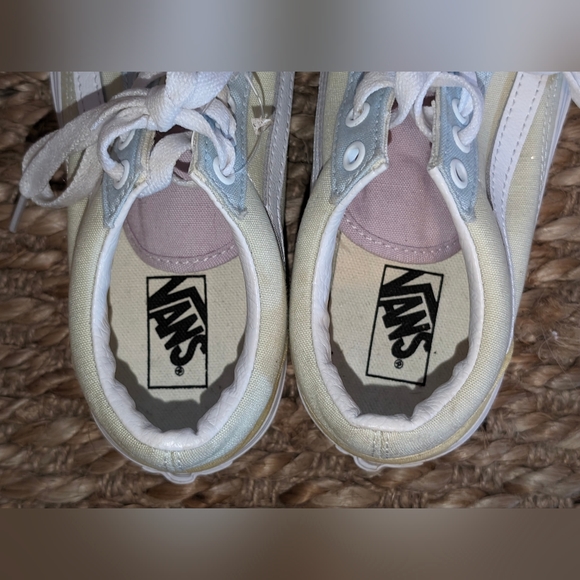 Kids Pastel Color Block Vans. Size 3.  Old Skool. PERFECT For Easter - Picture 6 of 6